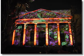 重要文化財「泉布観」ユースアートギャラリーへの映像投影